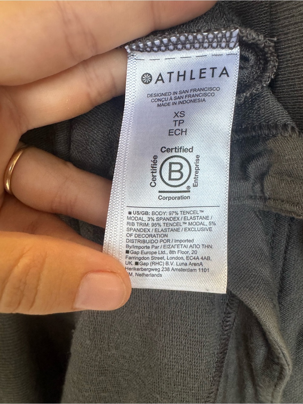 Athleta Charcoal Pranayama Wrap Open-Front  Cardigan - Picture 5 of 6